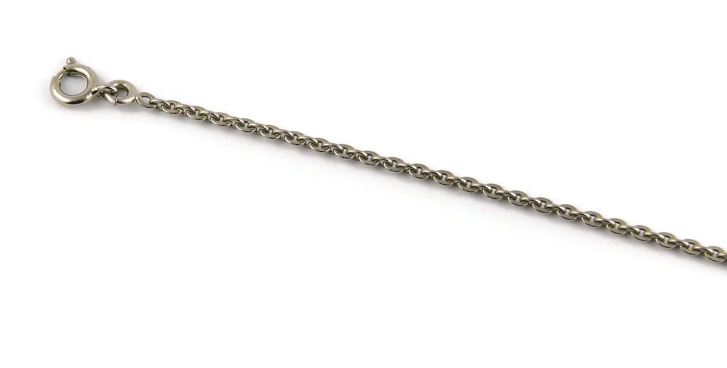 Women's Chanel Vintage Silver Toned Camellia Flower Pendant Necklace