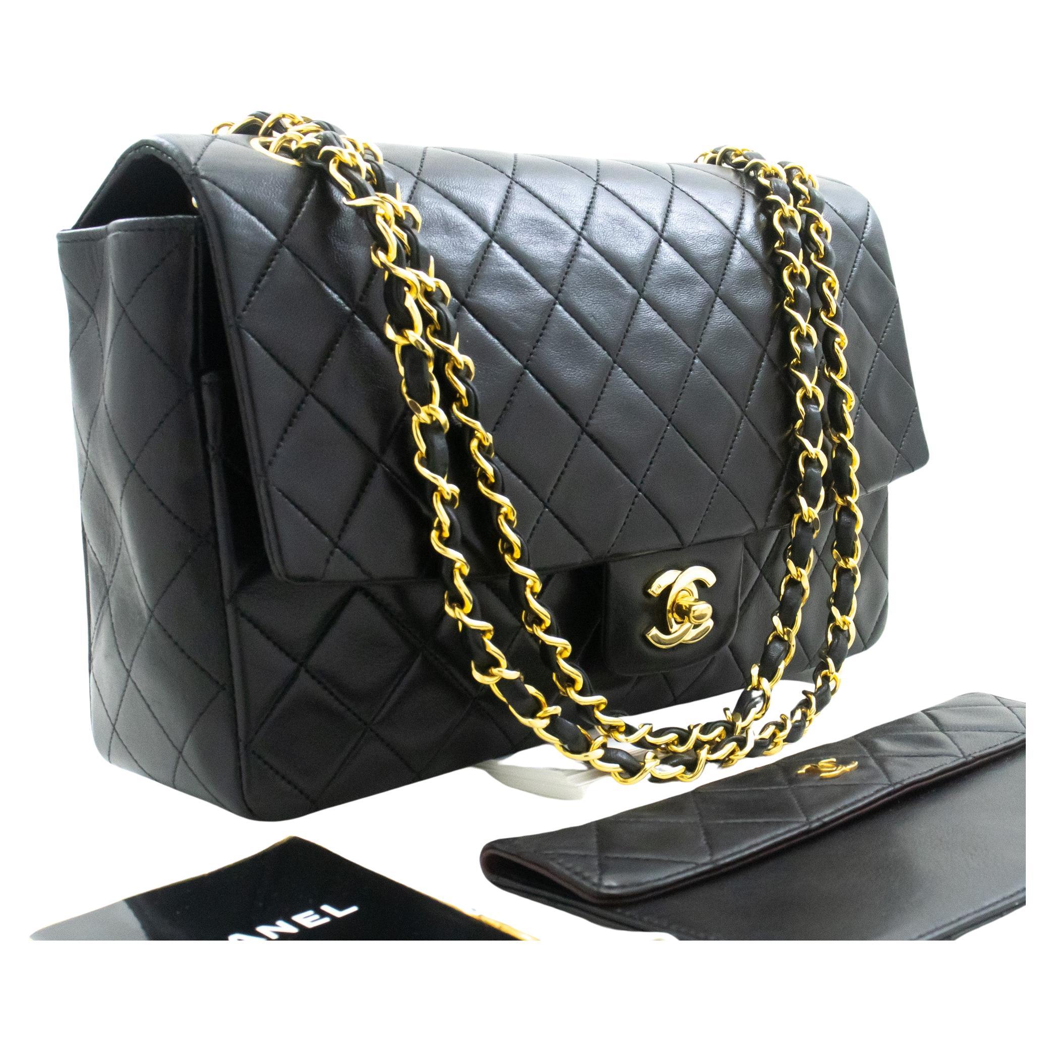 CHANEL Vintage Single Chain Flap Shoulder Bag Quilted Lambskin