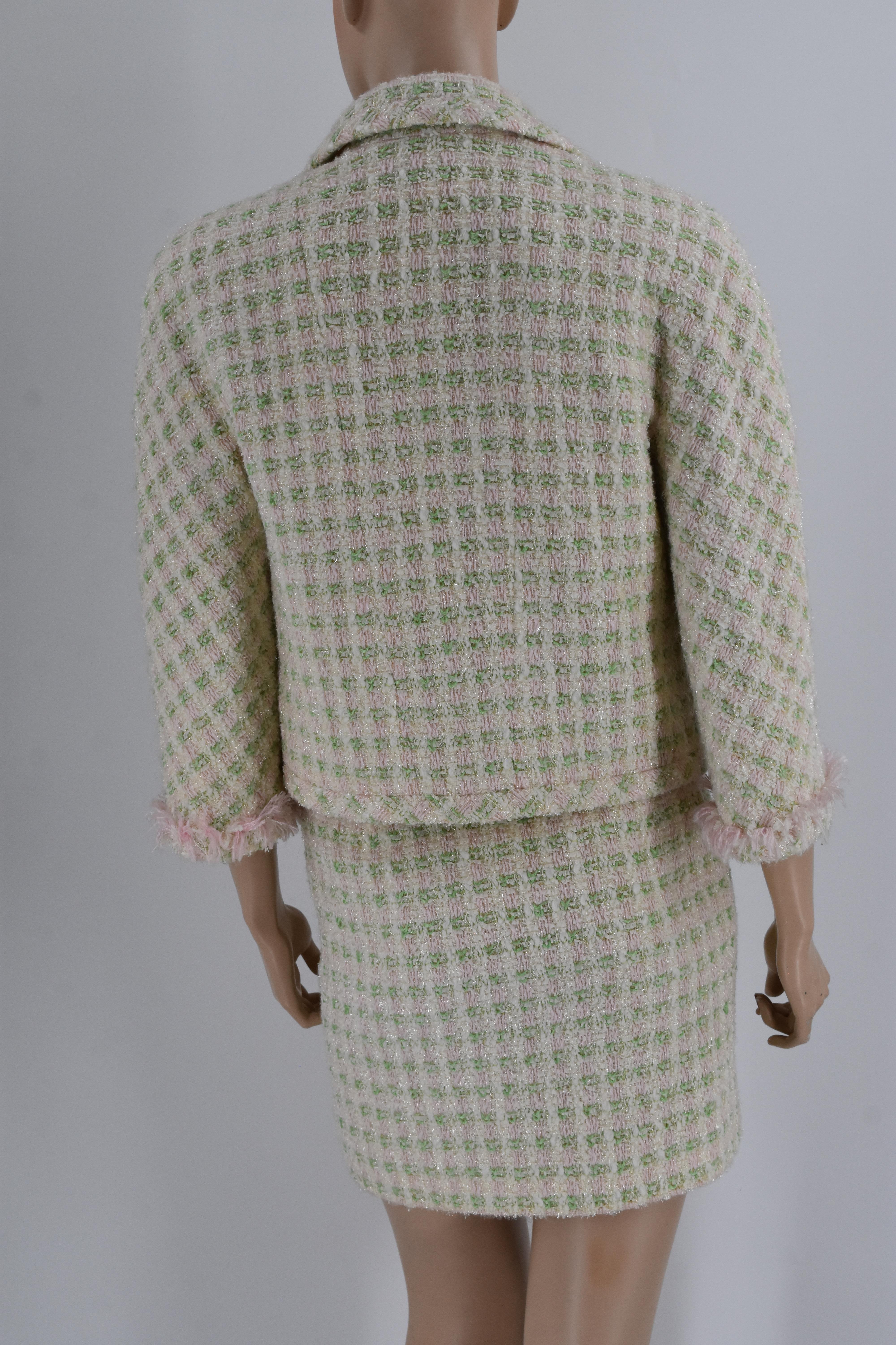 Gray Chanel Vintage Skirt Jacket suit rare to Find Collection 28 For Sale