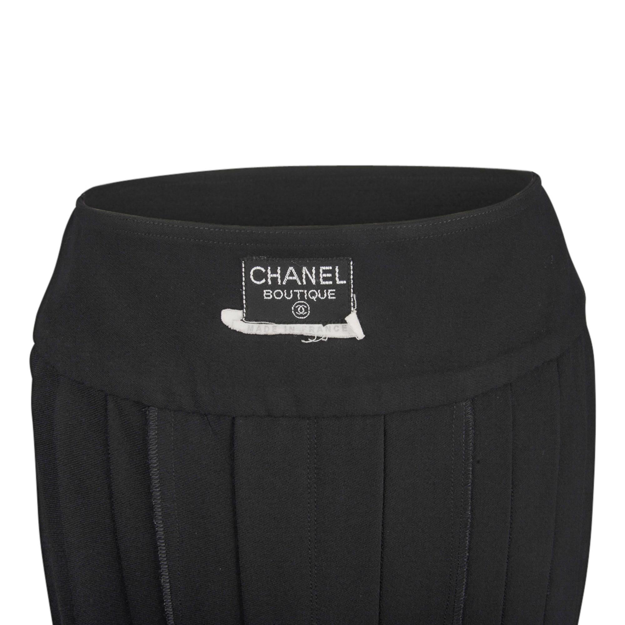 Chanel Vintage Skirt Pleated Double Row CC Buttons 40 / 6 2