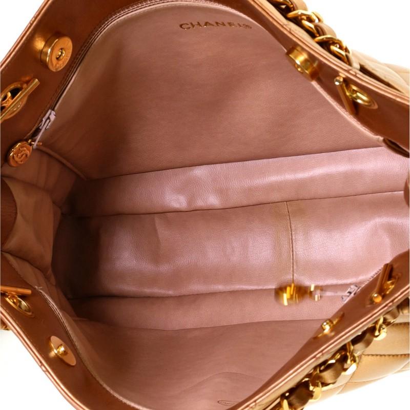 Women's or Men's Chanel Vintage Slit Pocket Shoulder Bag Quilted Lambskin Medium