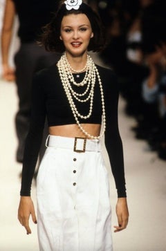 Chanel Vintage Spring 1995 “95P” Black & White CC Logo Crop Top