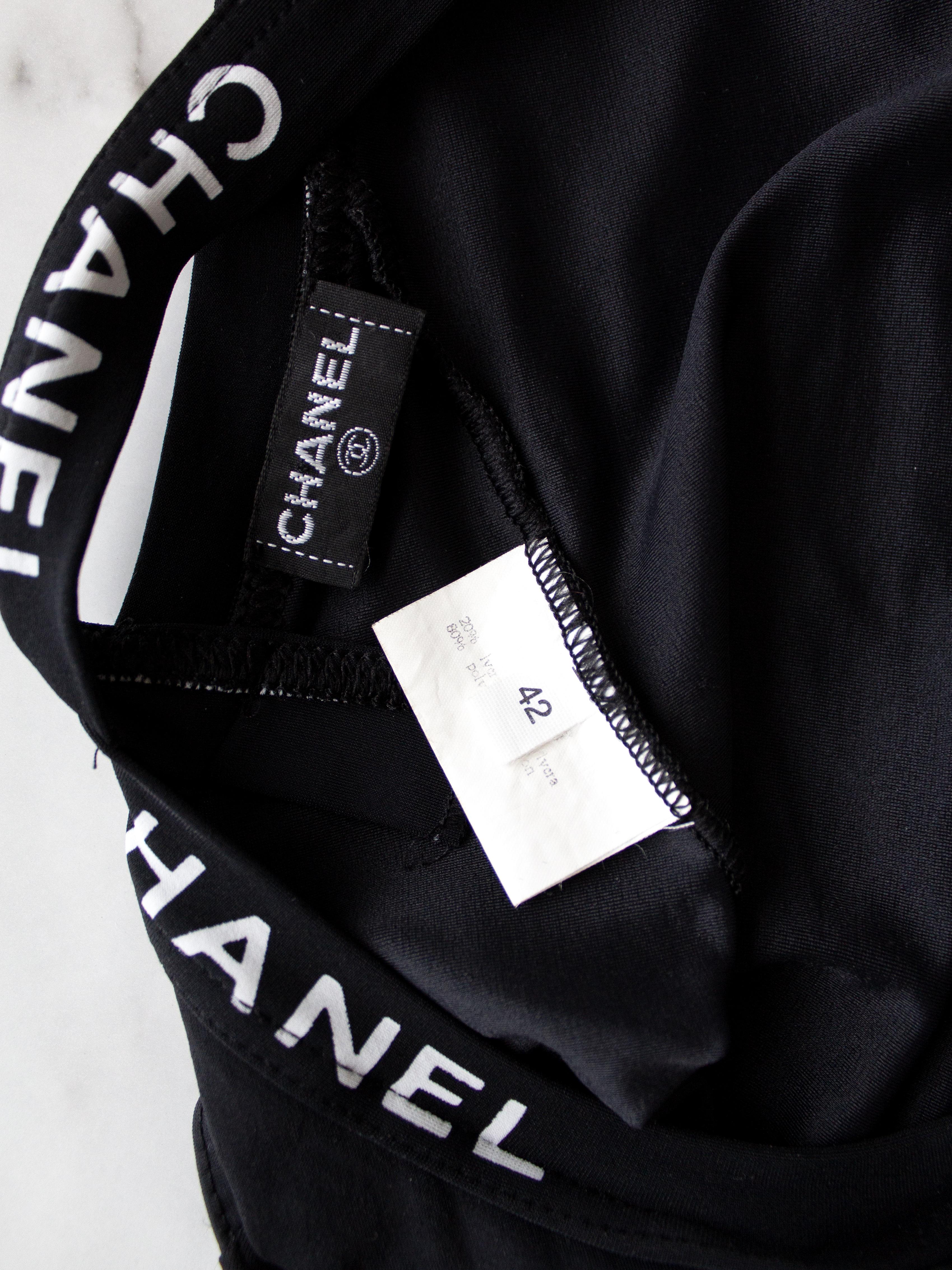 Chanel Vintage Spring 1995 Black White CC Logo Onepiece 95P Swimsuit 6