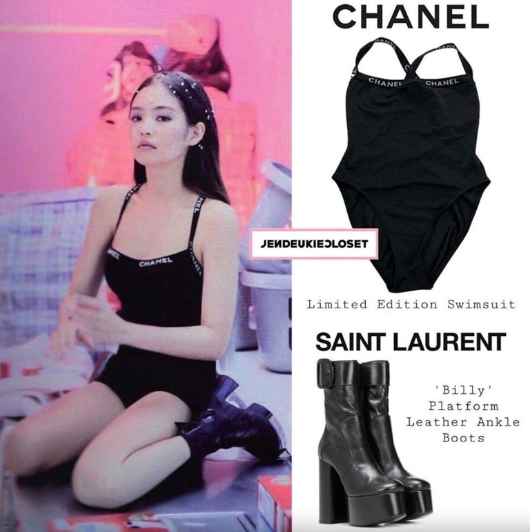 Chanel Vintage Spring 1995 Black White CC Logo Onepiece 95P