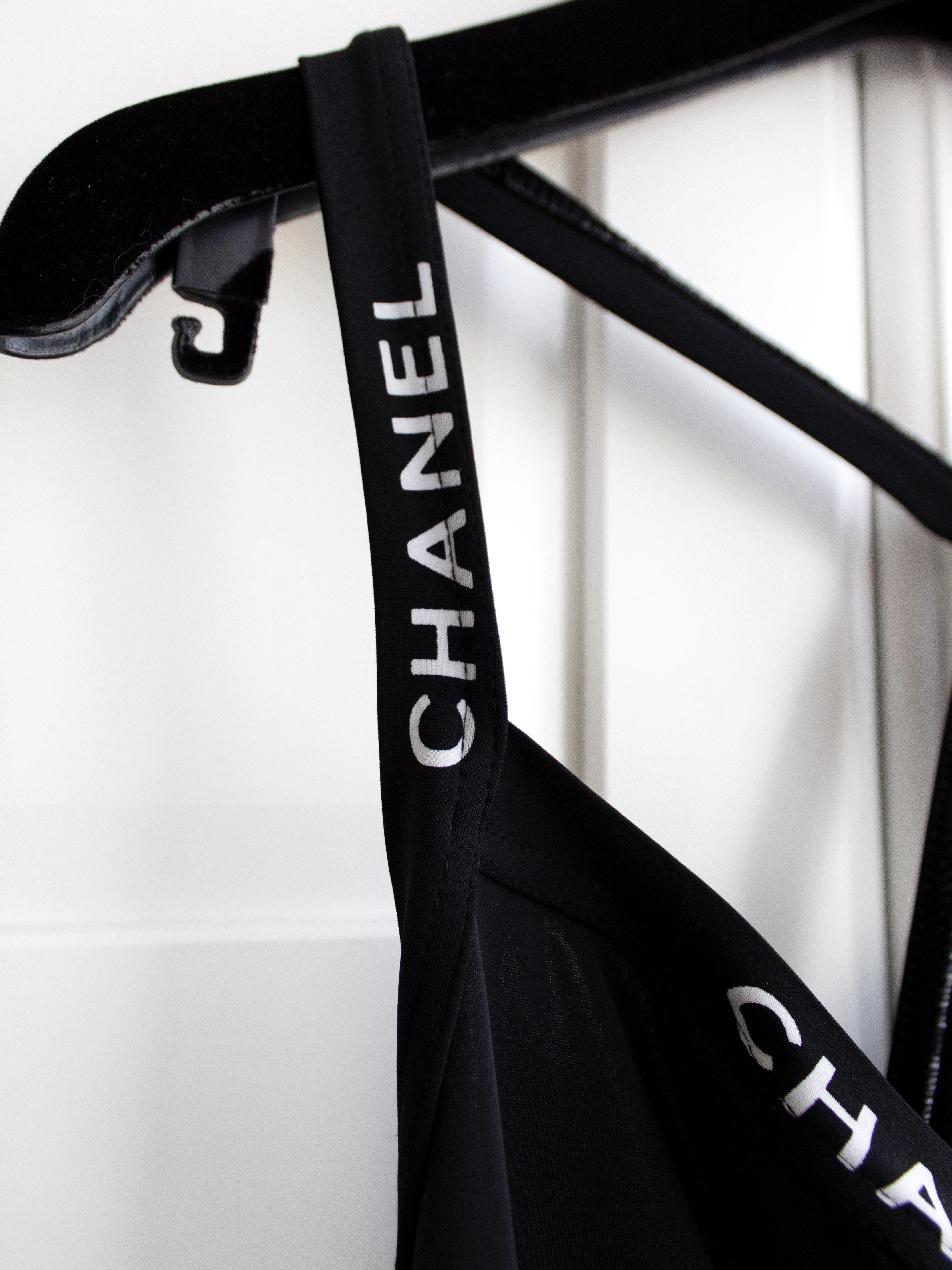 Chanel Vintage Spring 1995 Black White CC Logo Onepiece 95P Swimsuit 5