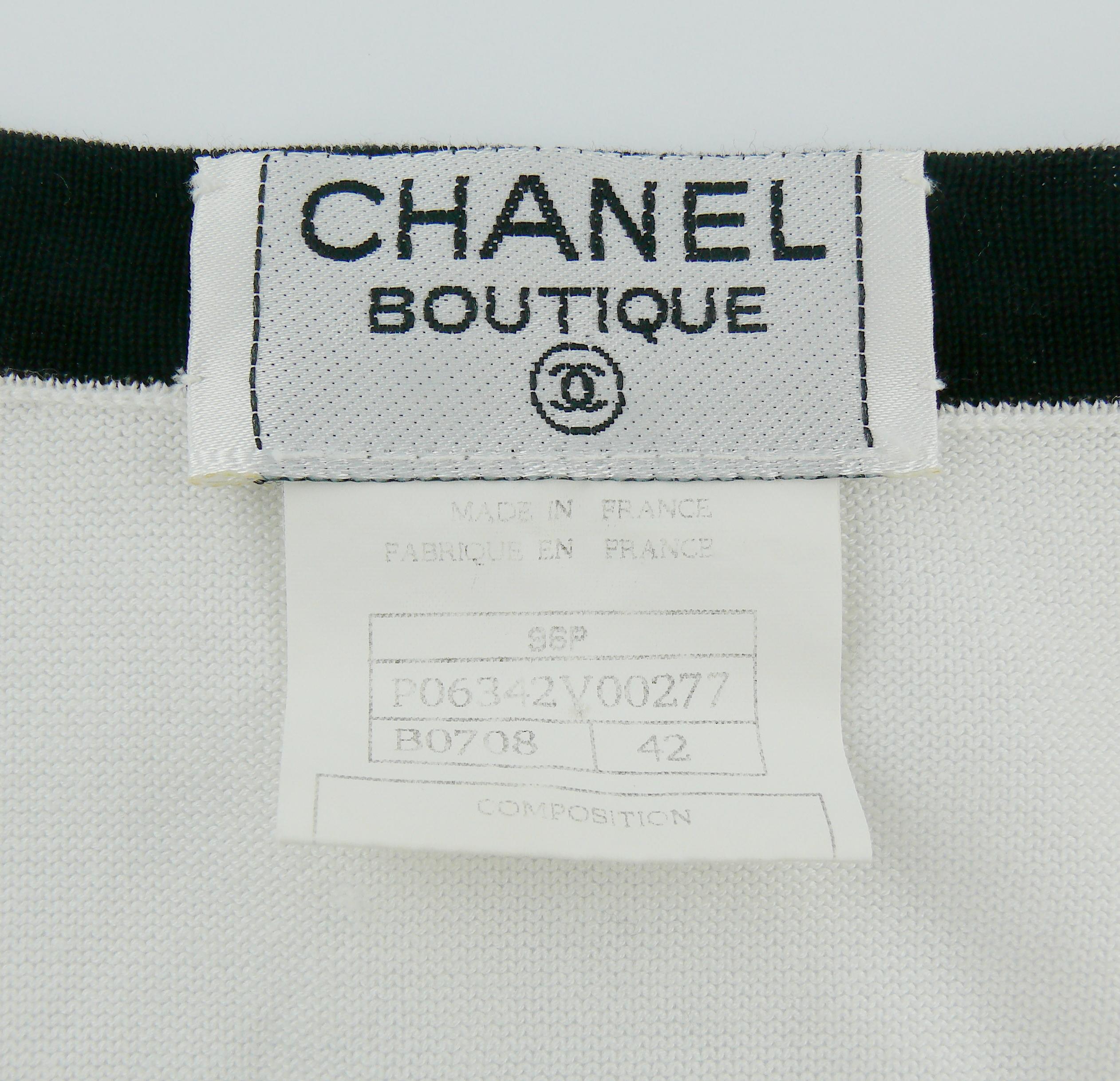 Chanel Vintage Spring 1996 Classic White & Black Cotton Cardigan 5
