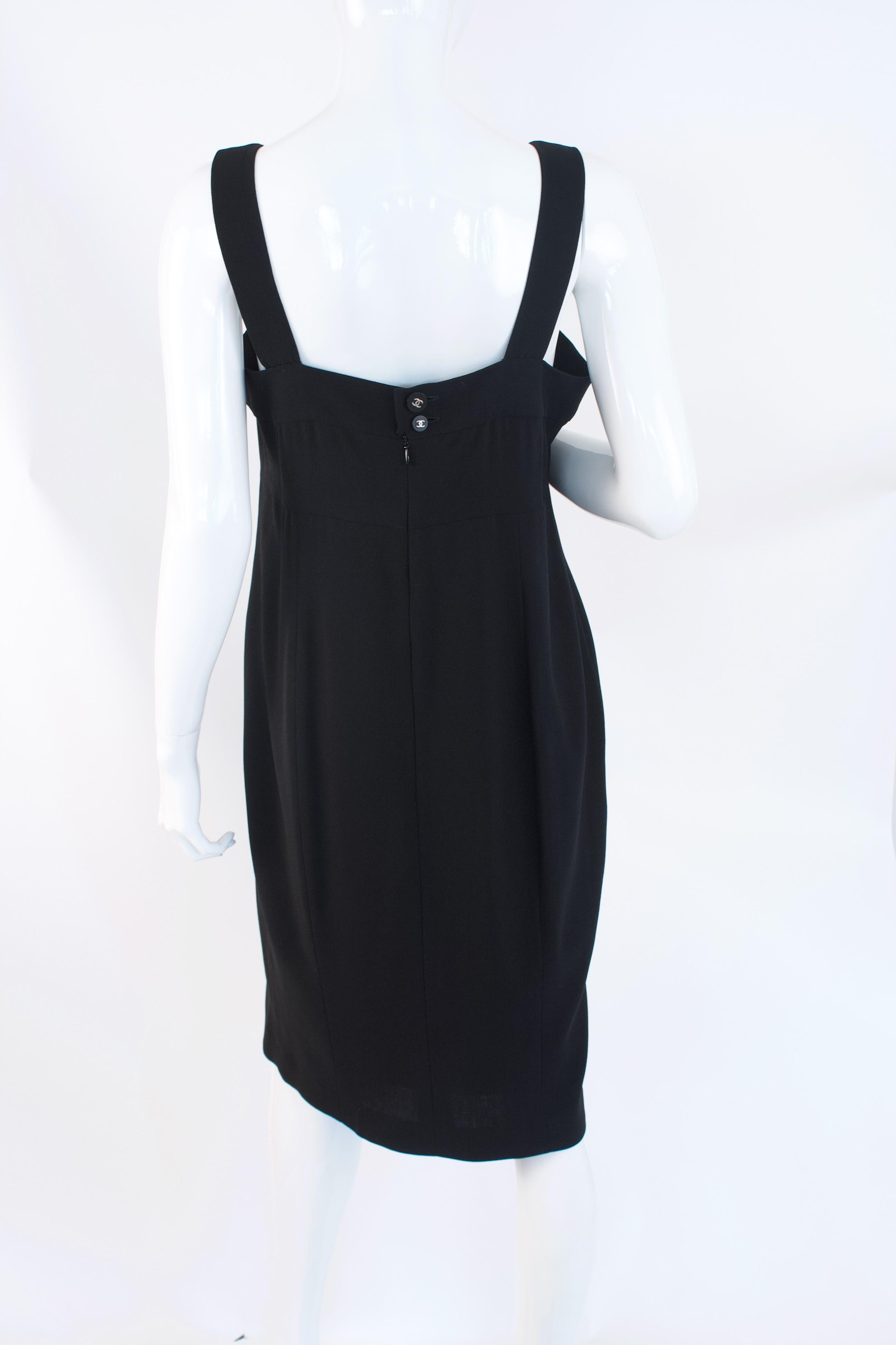CHANEL Vintage Spring 1998 Little Black Dress In Excellent Condition For Sale In Georgetown, ME
