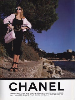 Chanel Vintage Spring/Summer 1992 Pink Black Cotton Terry Jacket