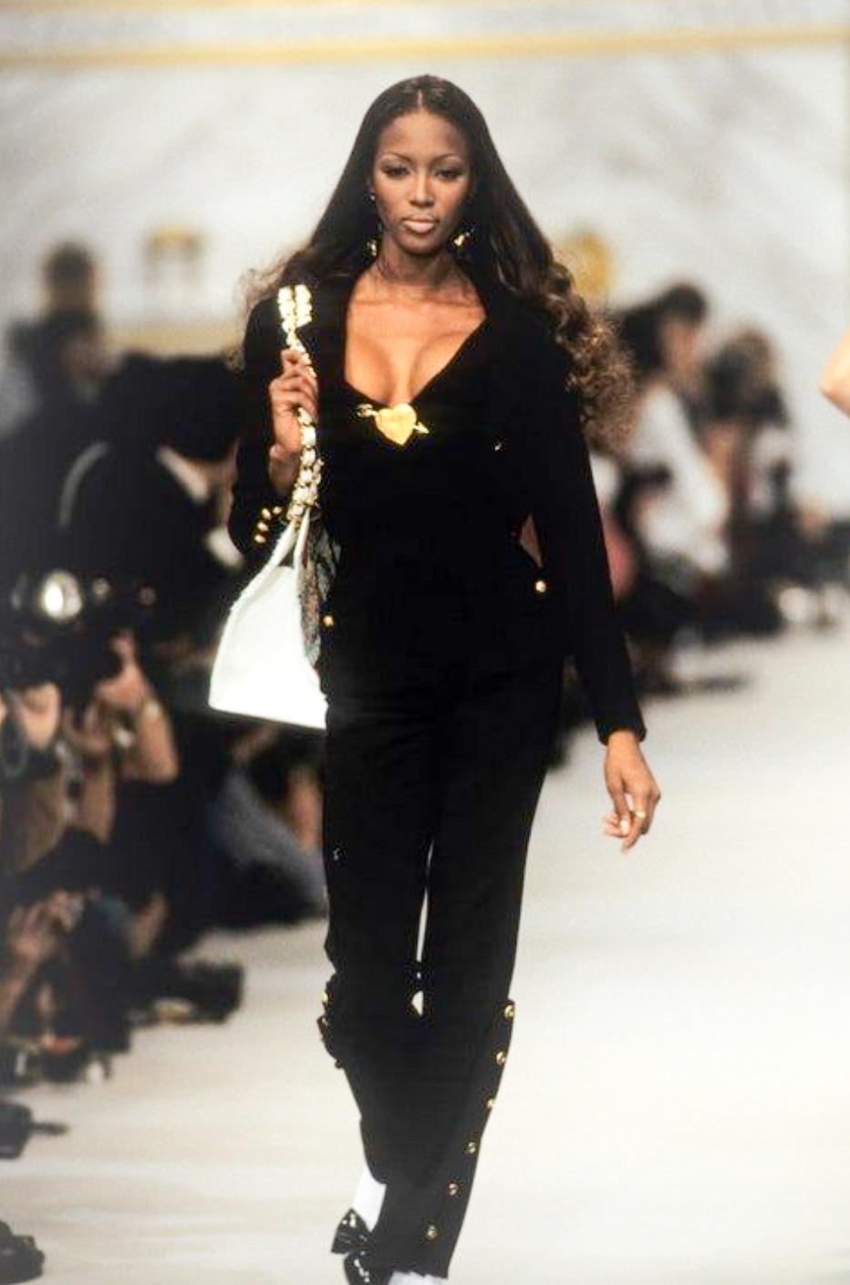 Chanel Vintage Spring/Summer 1993 Black Tweed Gold Clover 93P Corset Top État moyen à Jersey City, NJ