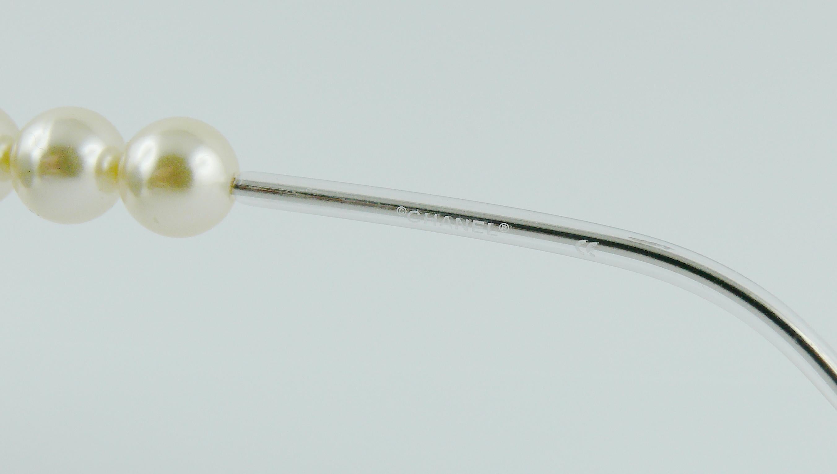 Gafas de sol redondas Chanel Vintage Primavera Verano 1994 Icono de la Pasarela Faux Pearl 8