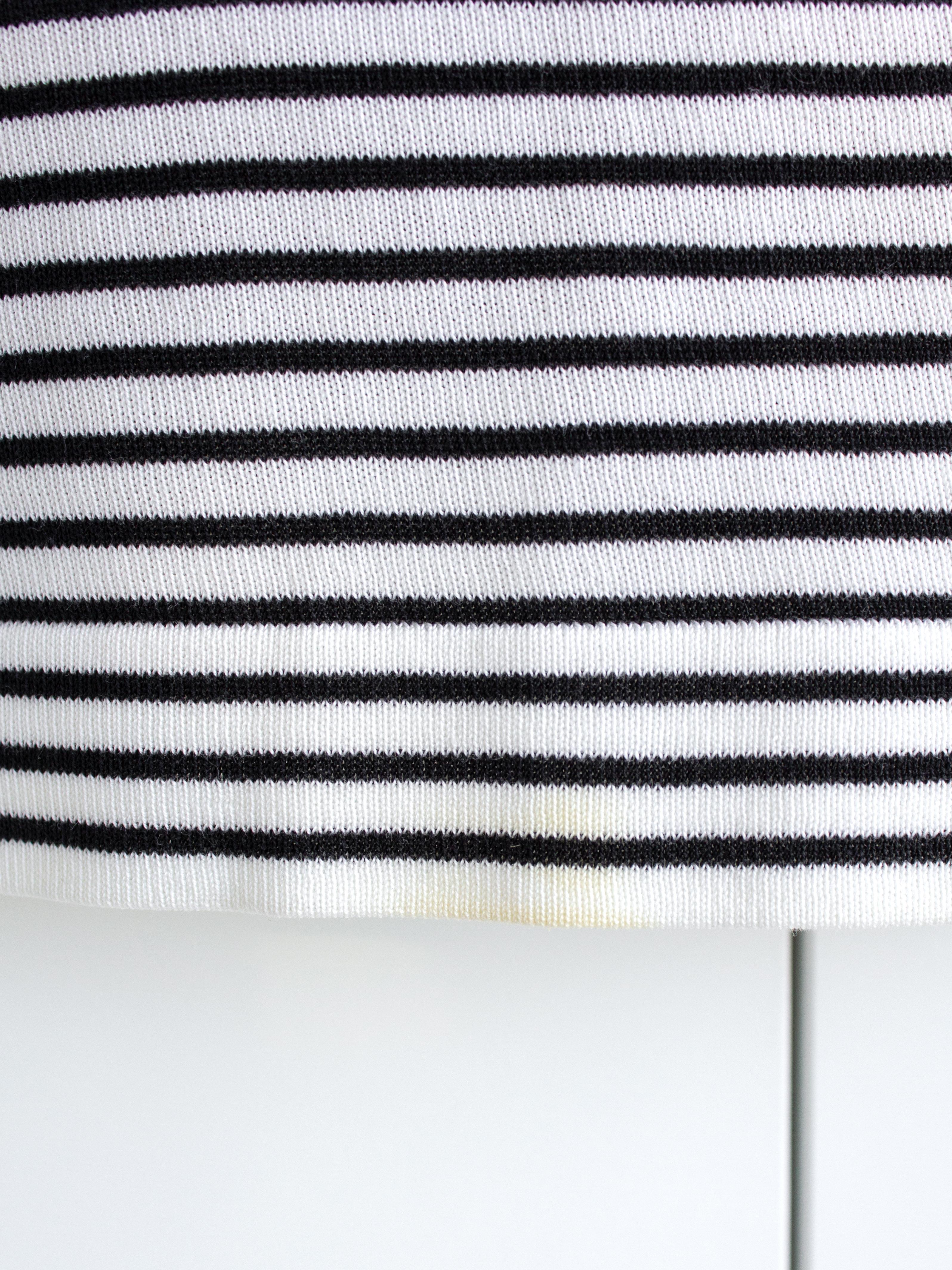Chanel Vintage Spring/Summer 1994 White Black CC Logo Striped 94P Top 7