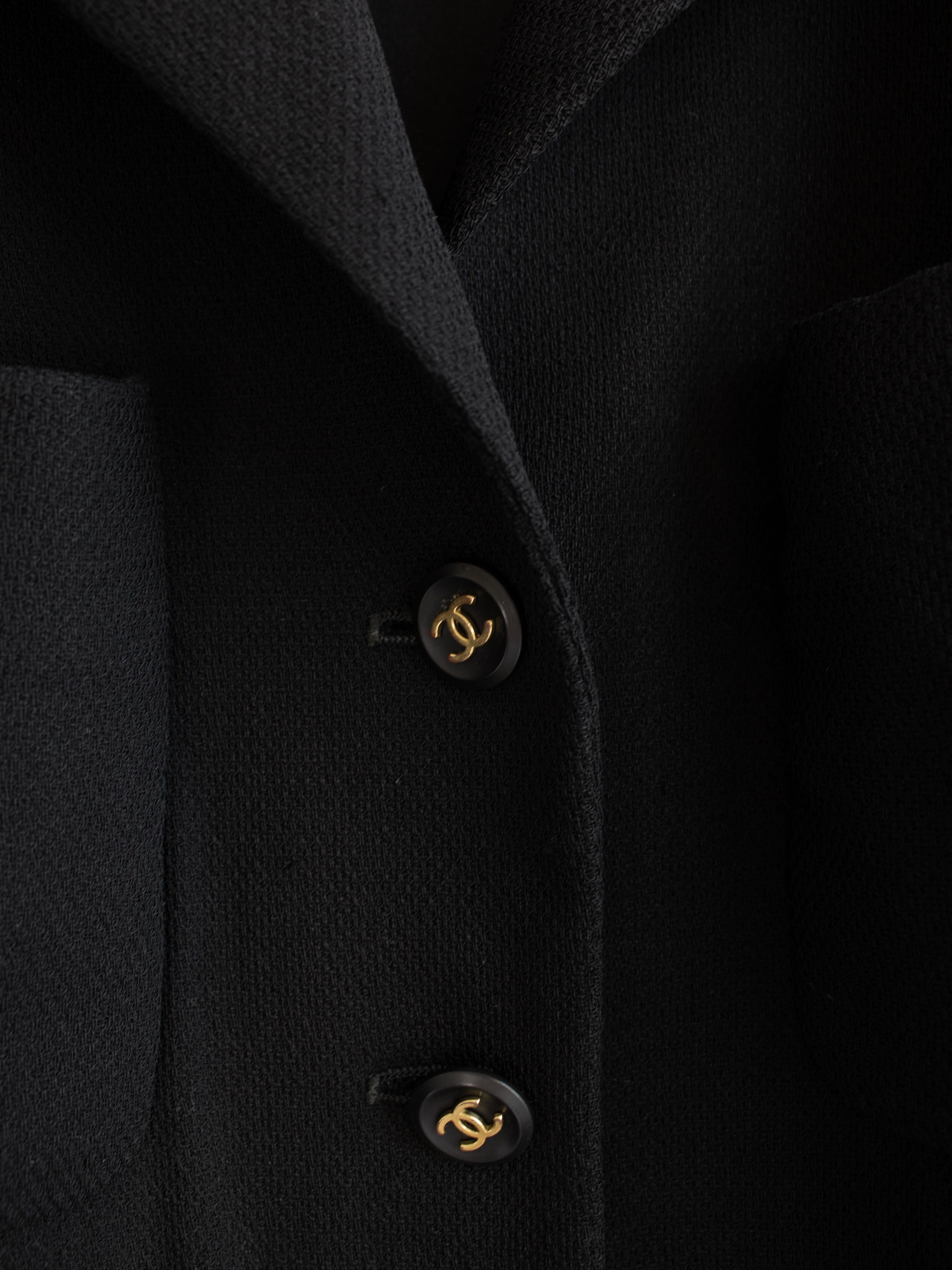 Chanel Vintage Spring/Summer 1995 Black Gold CC Cotton 95P LBJ Jacket 1