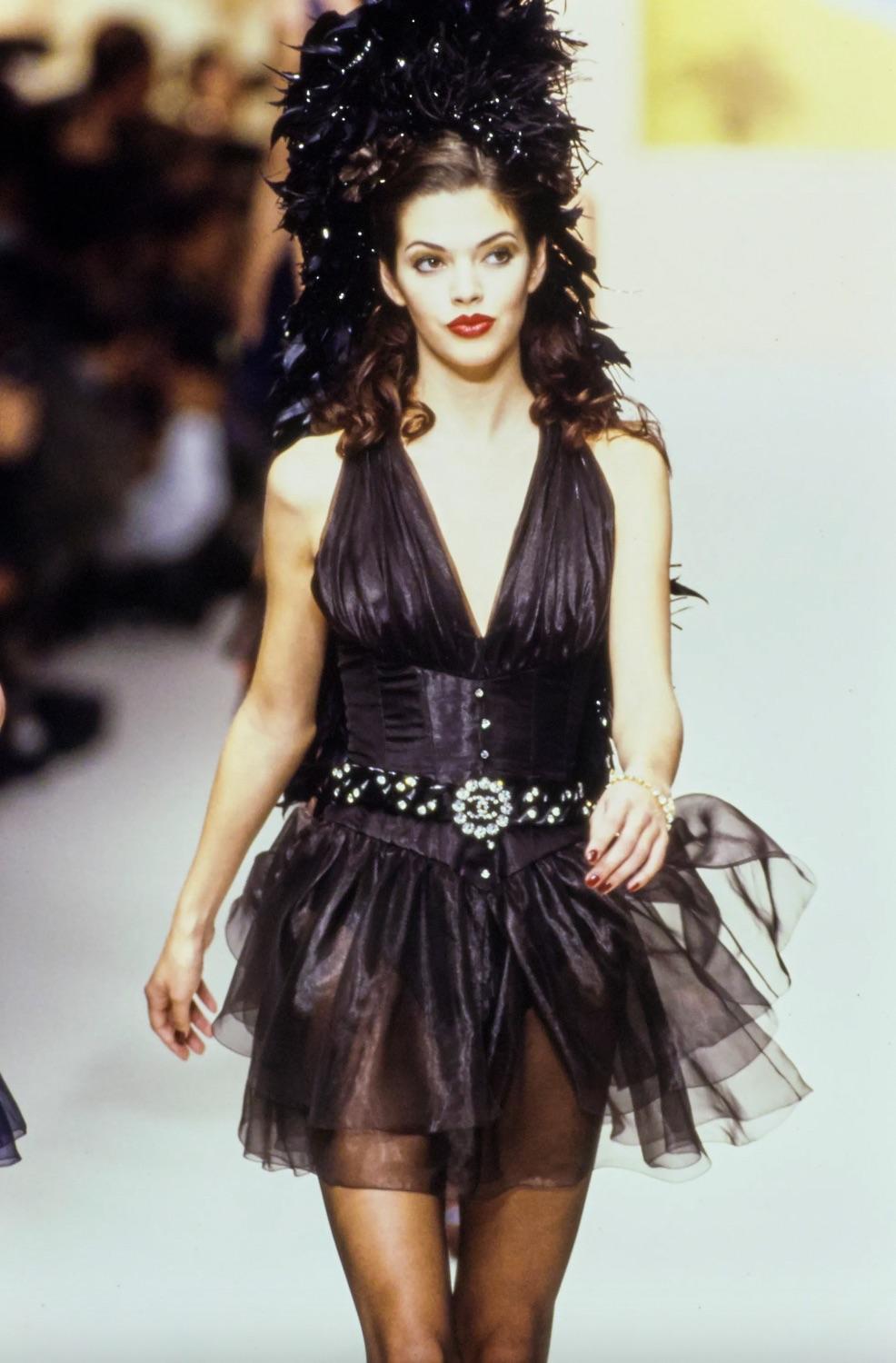 Exceptional vintage Chanel black mini dress from the Spring/Summer 1995 