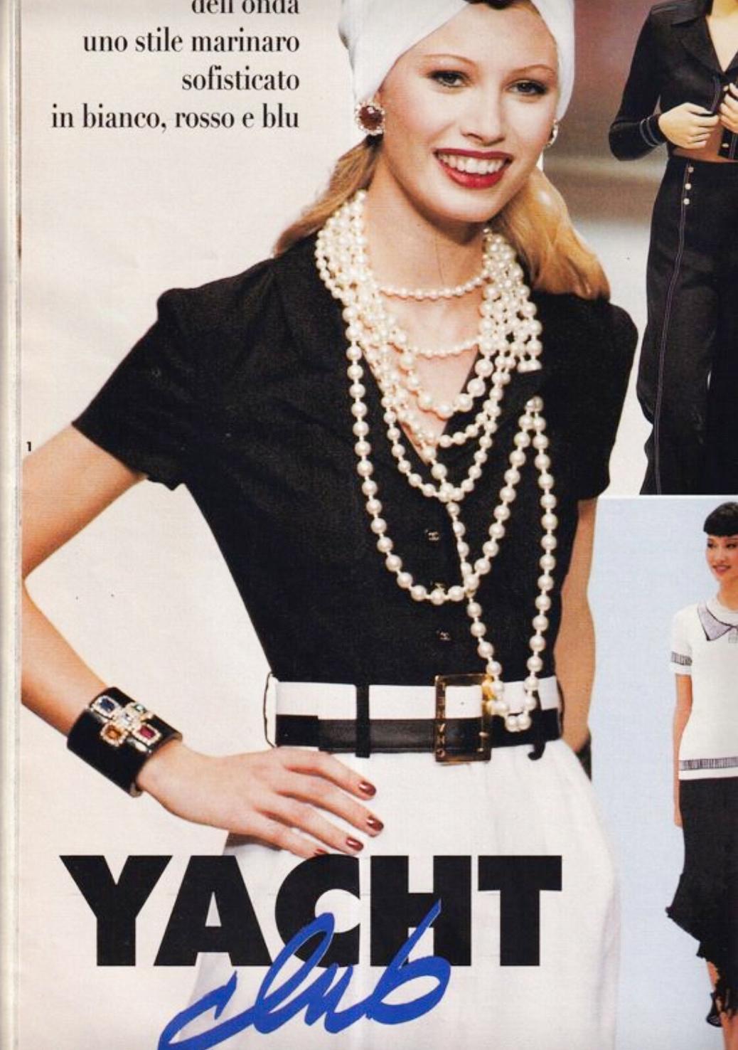 Gray Chanel Vintage Spring/Summer 1995 Black White CC Belt Linen 95P Jumpsuit