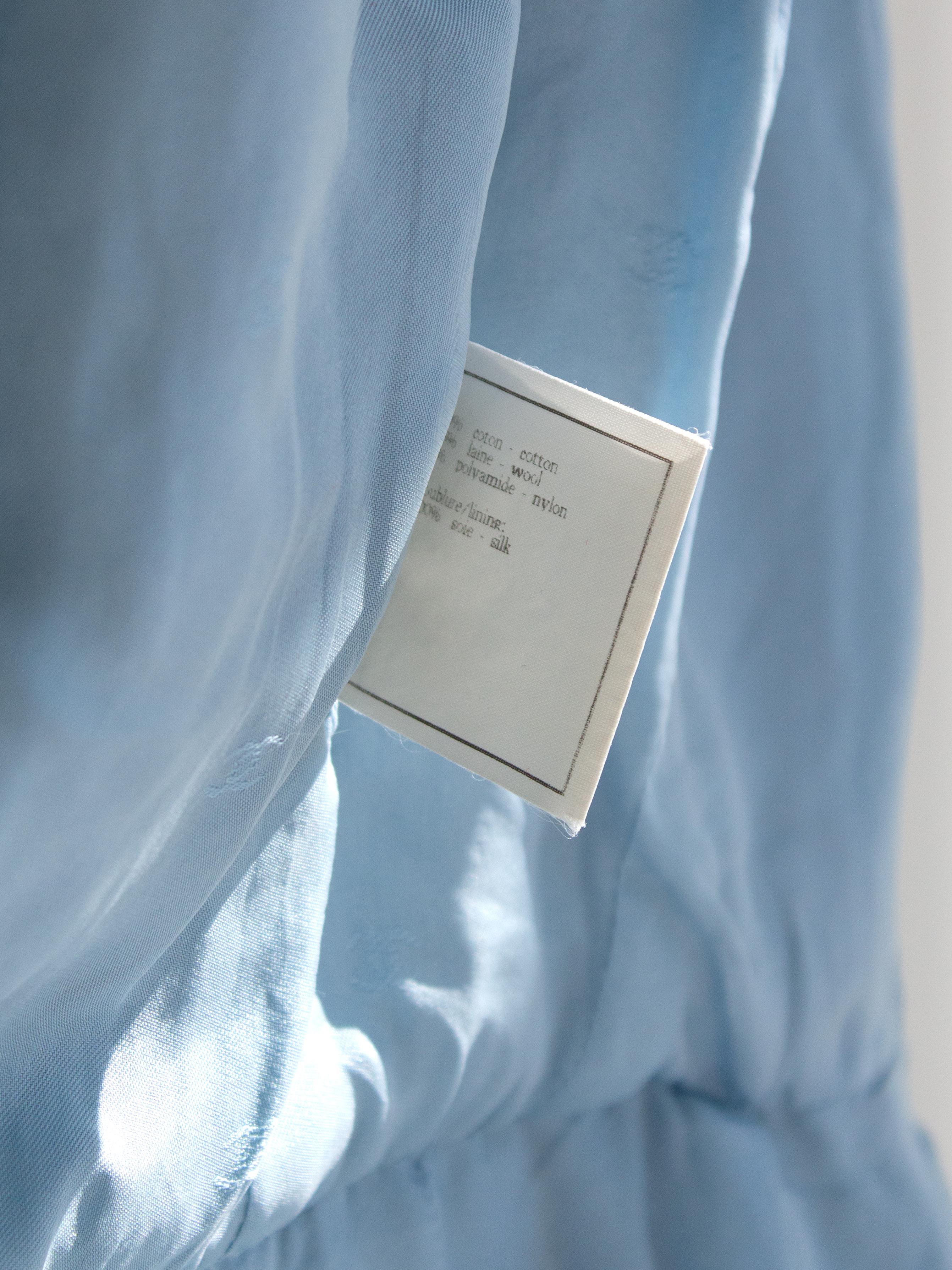 Chanel Vintage Spring/Summer 1996 Light Blue CC Tweed 96P Coat Mini Dress 11