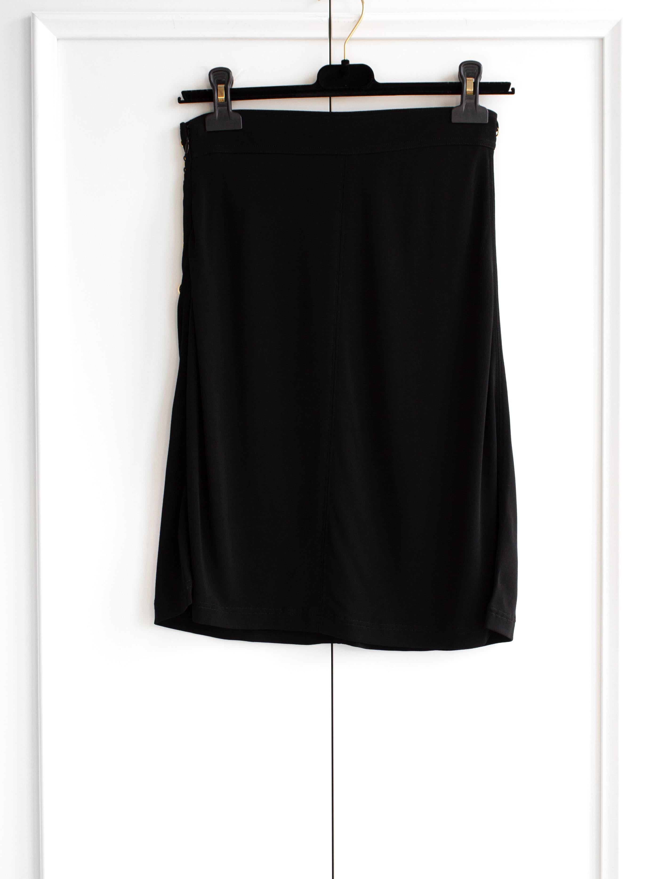 Chanel Vintage Spring/Summer 1997 Black Gold Chain 97P Mini Skirt 2