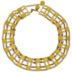 Chanel Vintage Spring Summer 2001 Matte Gold Toned CC Star Chain Belt