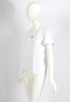 Chanel vintage spring summer 2007 medallion charm attached white cotton T-shirt