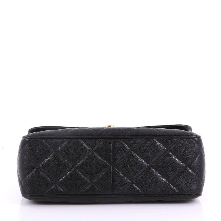 Chanel Vintage Square CC Flap Bag Quilted Caviar Medium at 1stDibs ...