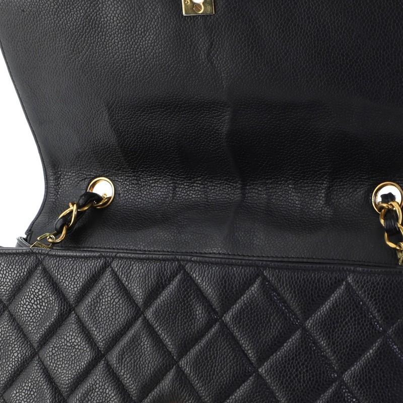 Chanel Vintage Square CC Flap Bag Quilted Caviar Medium 2