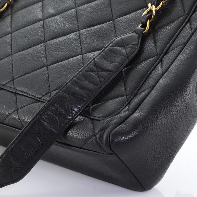 Chanel Vintage Square CC Flap Bag Quilted Caviar Medium 3