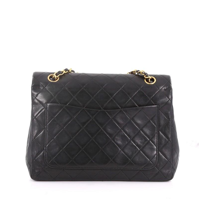 Chanel Vintage Square Classic Double Flap Bag Quilted Leather Medium In Good Condition In NY, NY