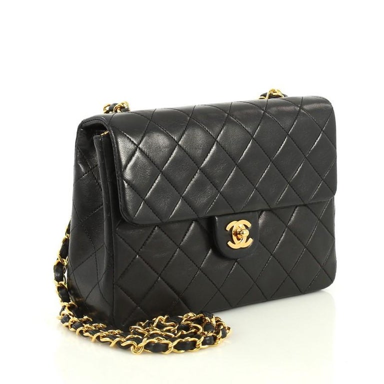 Chanel Vintage Square Classic Flap Bag Quilted Lambskin Small at 1stdibs