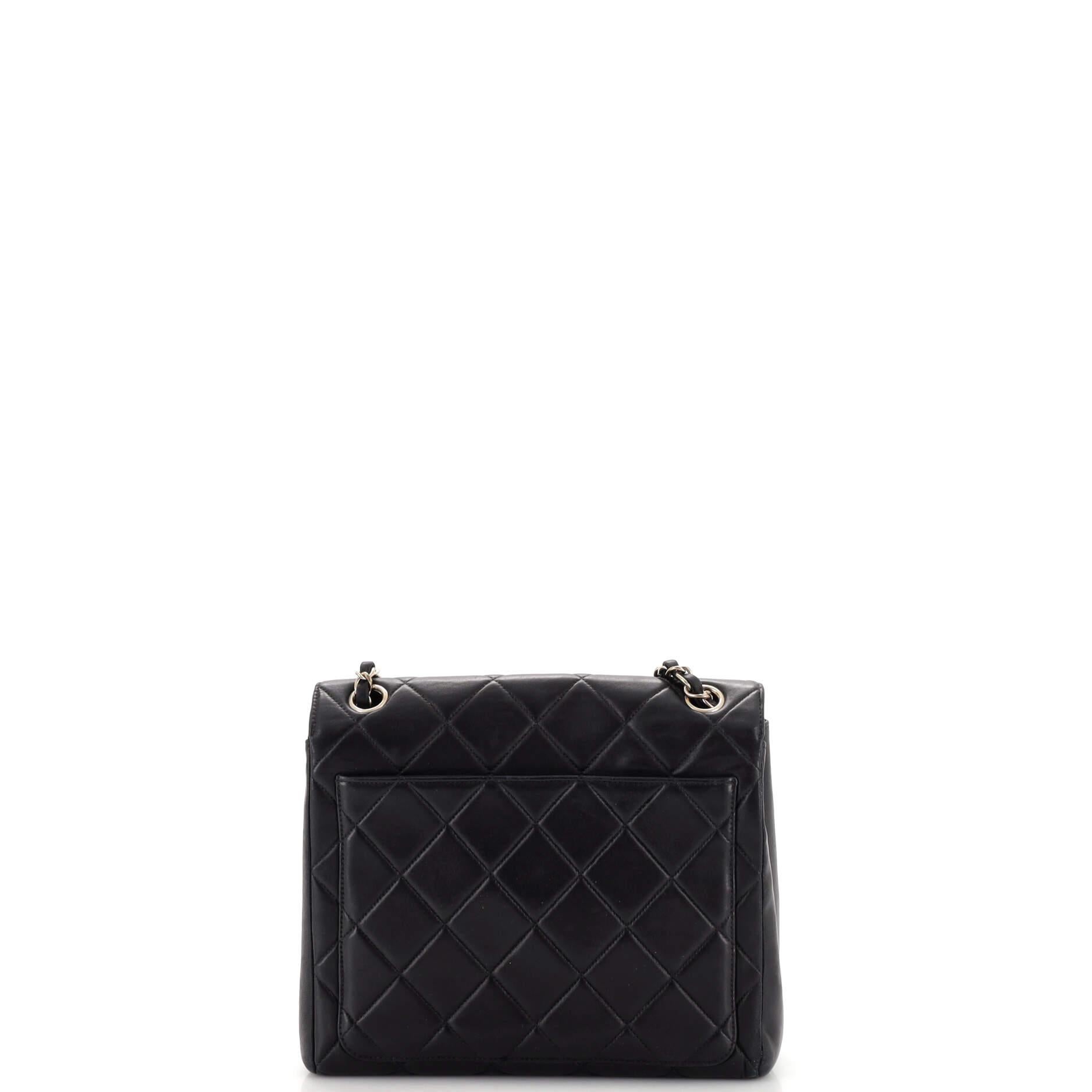 Chanel Vintage Square Classic Flap Bag Quilted Lambskin Small In Fair Condition In NY, NY