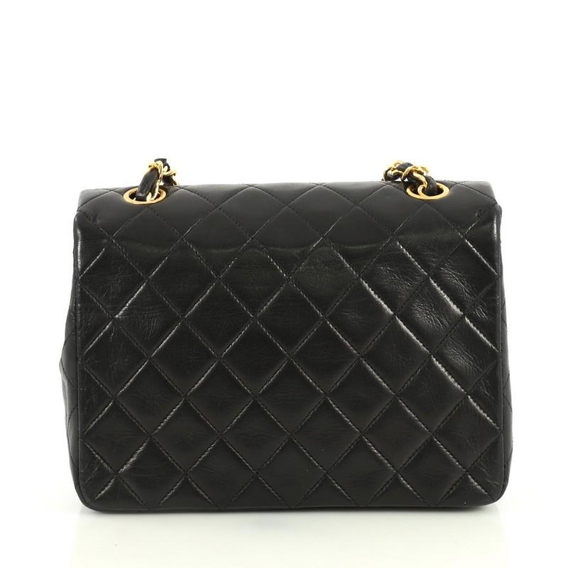 Chanel Vintage Square Classic Flap Bag Quilted Lambskin Small In Good Condition In NY, NY