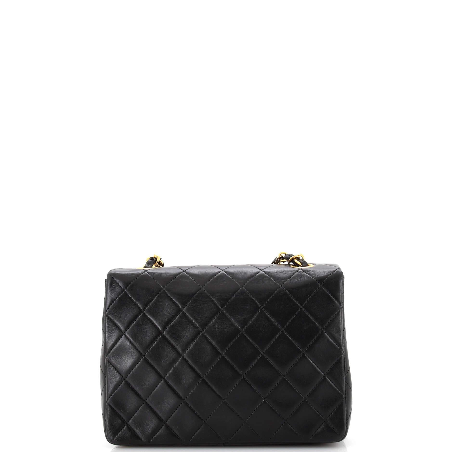 Women's Chanel Vintage Square Classic Flap Bag Quilted Lambskin Small