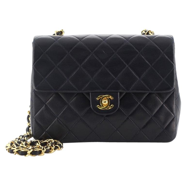 Chanel Vintage Square Classic Flap Bag Quilted Lambskin Small at