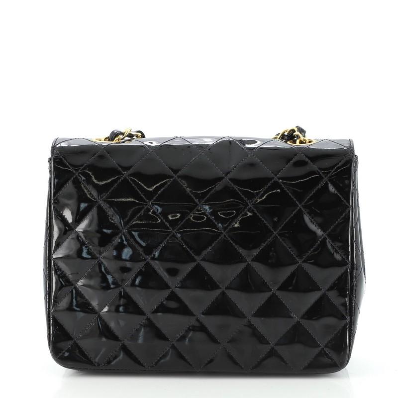 Chanel Vintage Square Classic Flap Bag Quilted Patent Small In Fair Condition In NY, NY