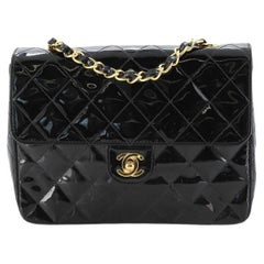 Chanel Vintage Square Classic Flap Bag Quilted Patent Small