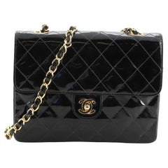 Chanel Vintage Square Classic Flap Bag Quilted Patent Small