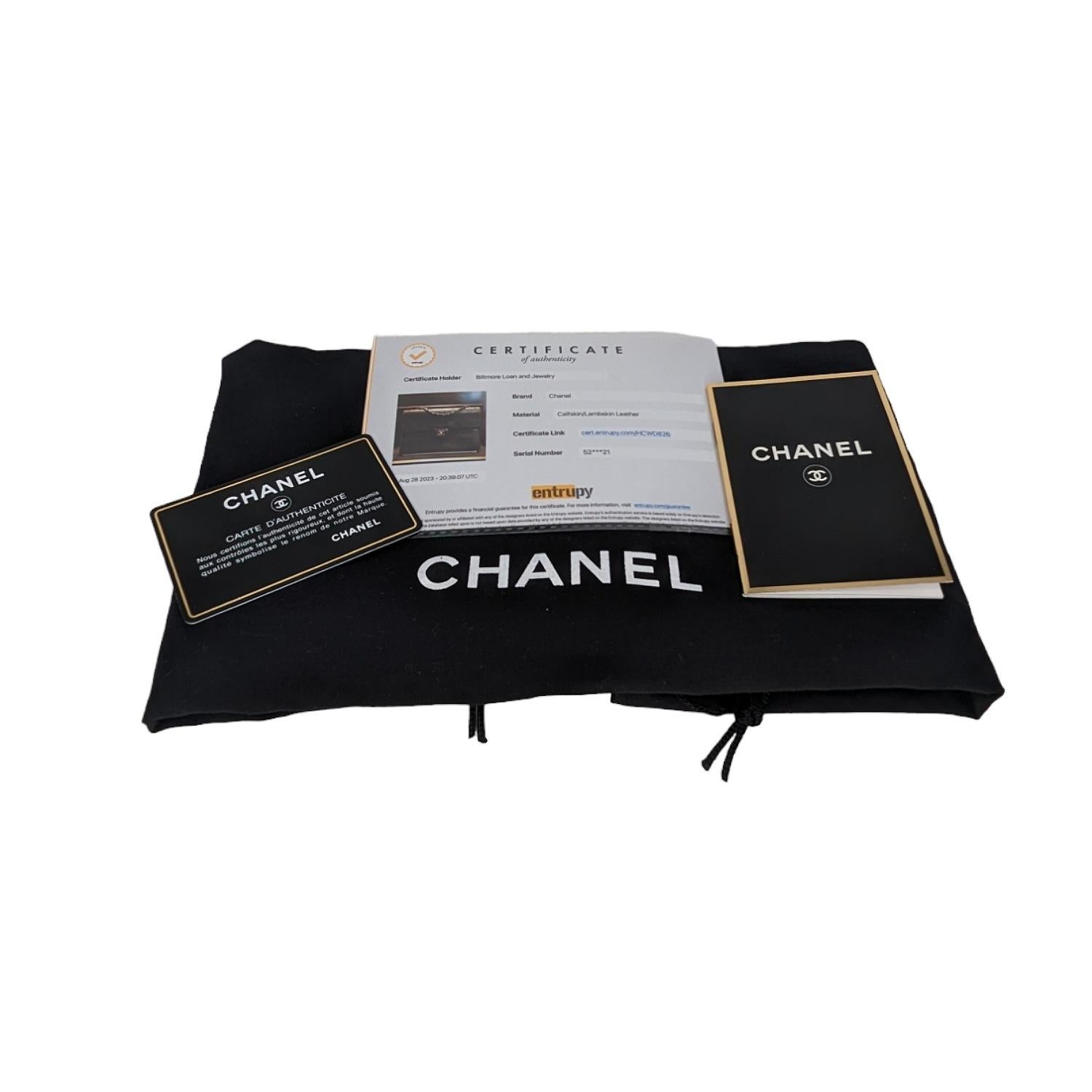 Chanel Vintage Square Classic Single Flap Bag Lambskin en vente 7