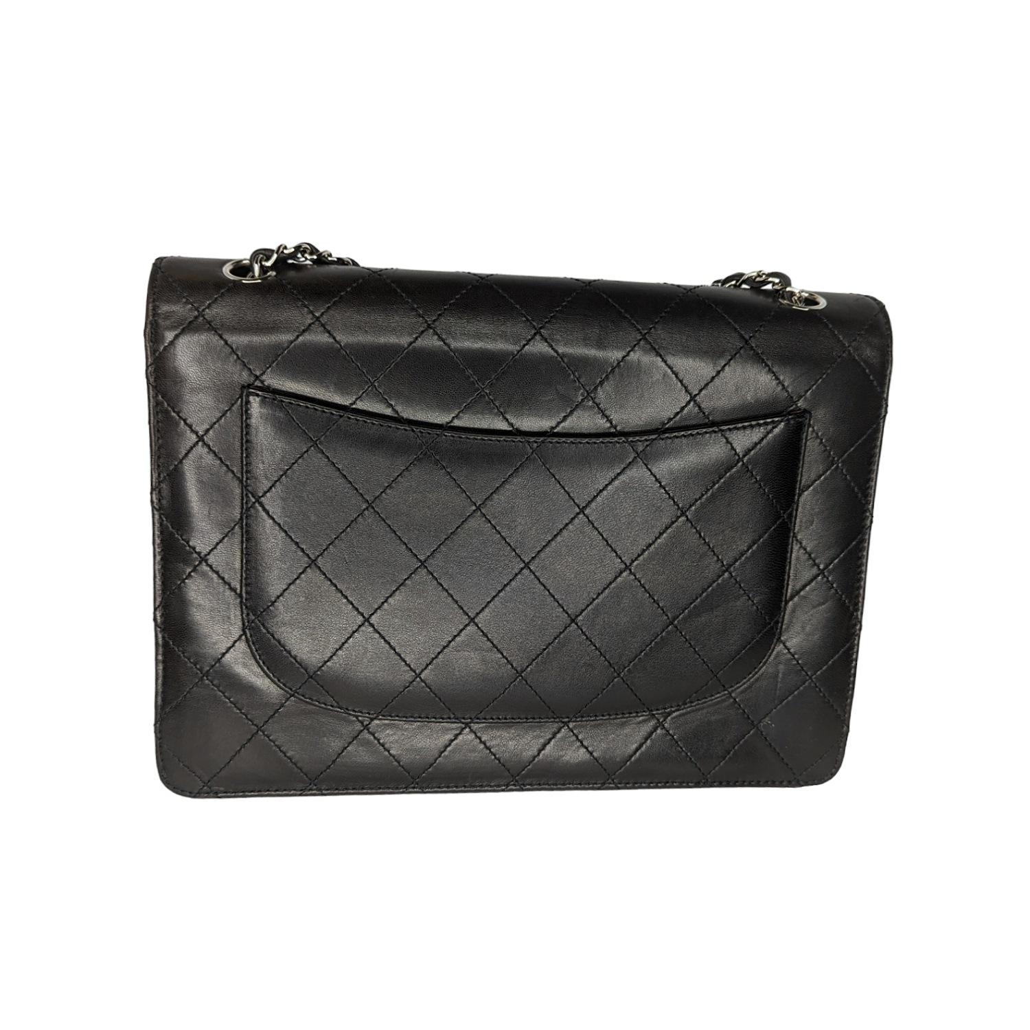 Chanel Vintage Square Classic Single Flap Bag Lambskin In Good Condition For Sale In Scottsdale, AZ