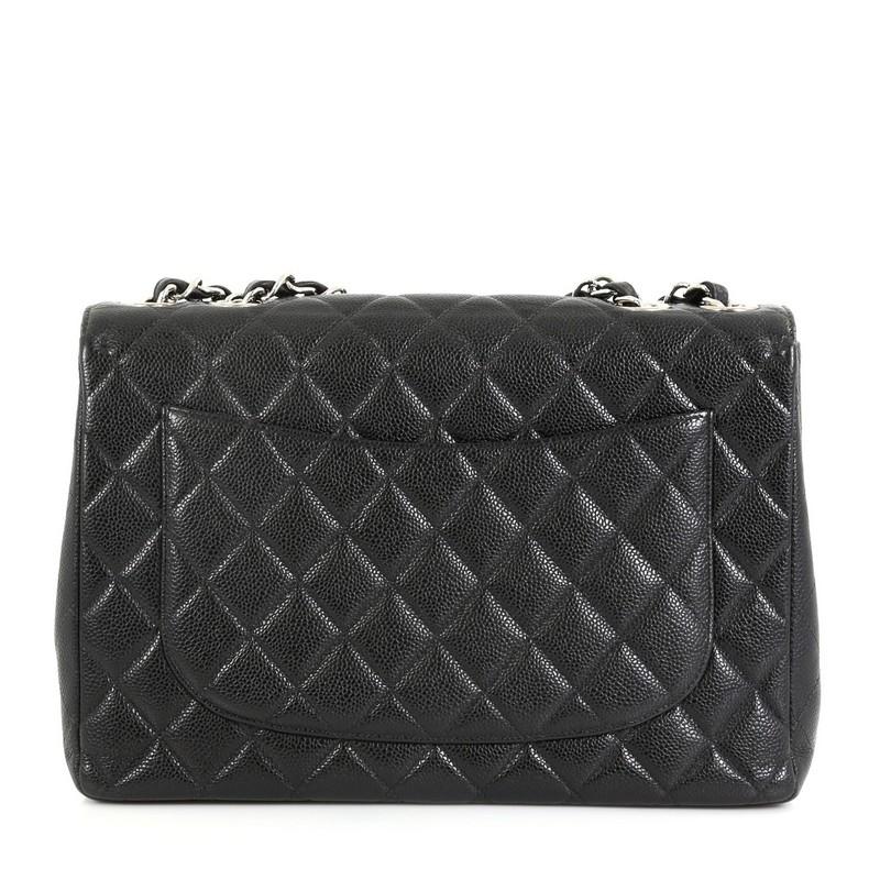 Chanel Vintage Square Classic Single Flap Bag Quilted Caviar Jumbo In Good Condition In NY, NY