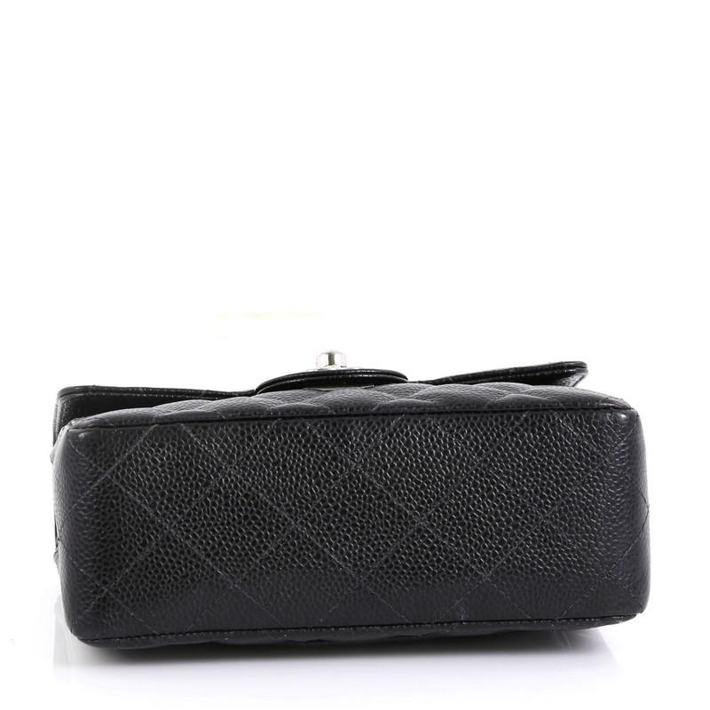 chanel square classic single flap bag quilted caviar mini