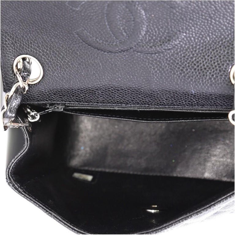 Chanel Vintage Square Classic Single Flap Bag Quilted Caviar Mini at 1stDibs