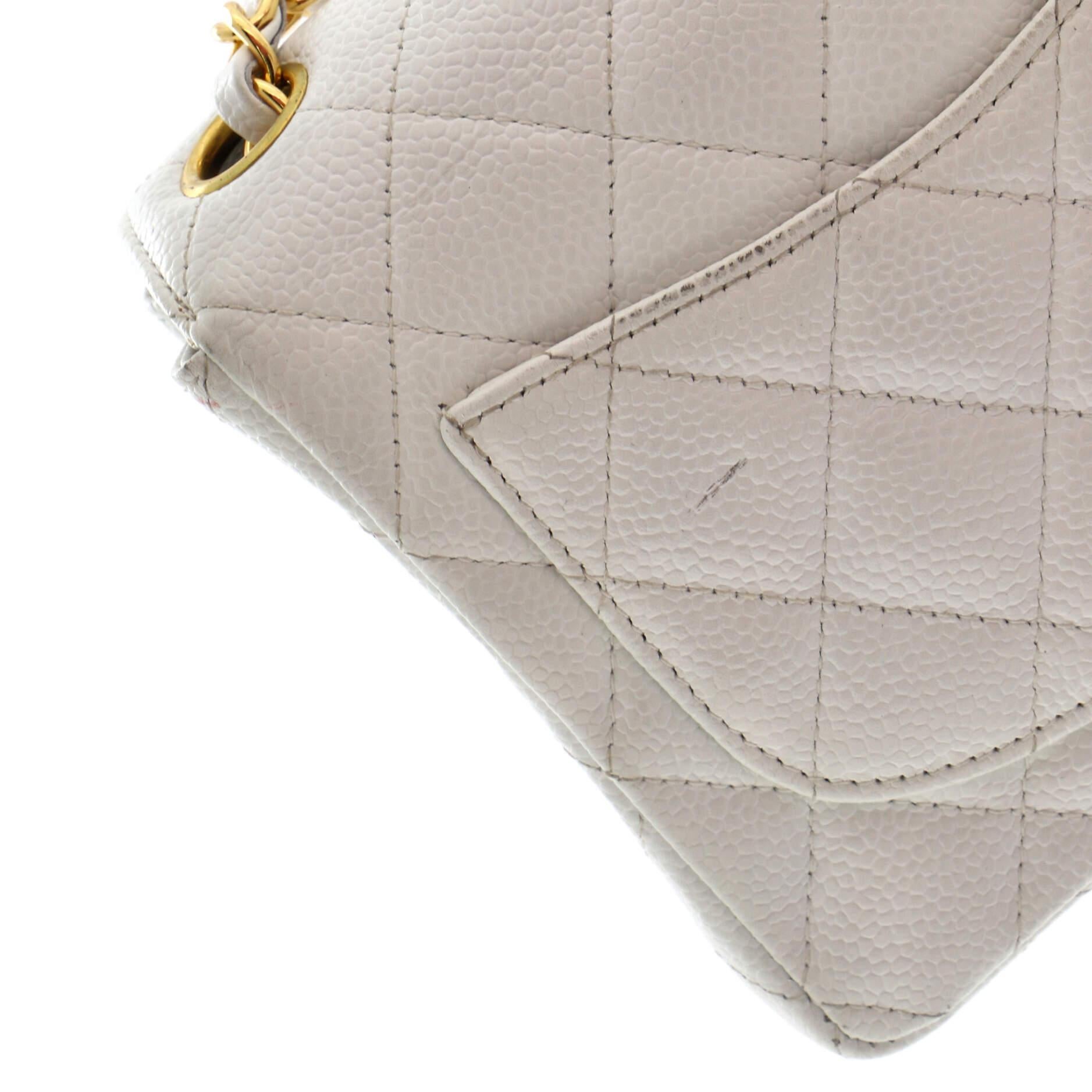 Chanel Vintage Square Classic Single Flap Bag Quilted Caviar Mini 4