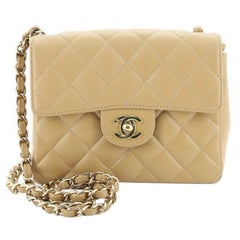 Chanel Vintage Square Classic Single Flap Bag Quilted Caviar Mini