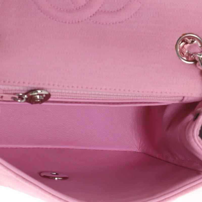 Chanel Vintage Square Classic Single Flap Bag Quilted Jersey Mini In Good Condition In NY, NY