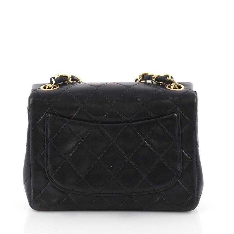 Chanel Vintage Square Classic Single Flap Bag Quilted Lambskin Mini In Good Condition In NY, NY