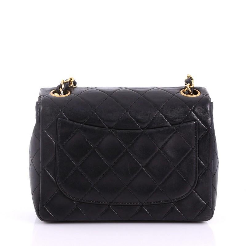 Chanel Vintage Square Classic Single Flap Bag Quilted Lambskin Mini In Excellent Condition In NY, NY