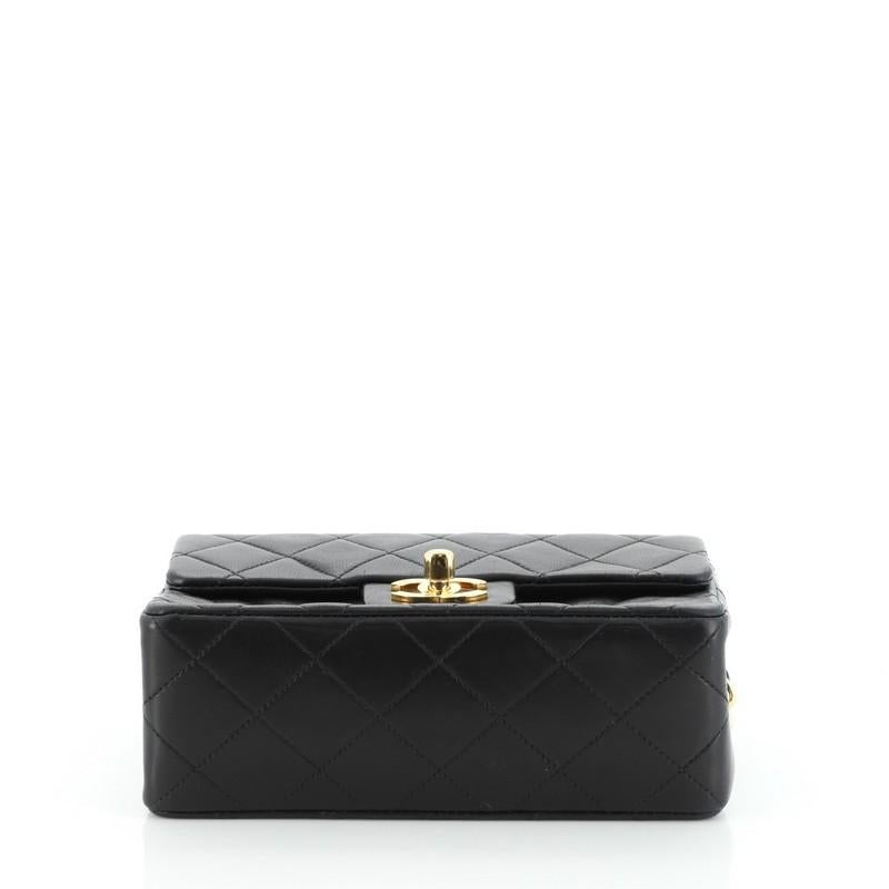 Chanel Vintage Square Classic Single Flap Bag Quilted Lambskin Mini In Good Condition In NY, NY