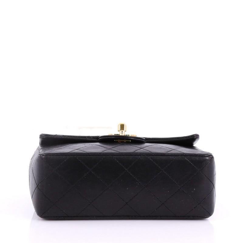 Women's Chanel Vintage Square Classic Single Flap Bag Quilted Lambskin Mini