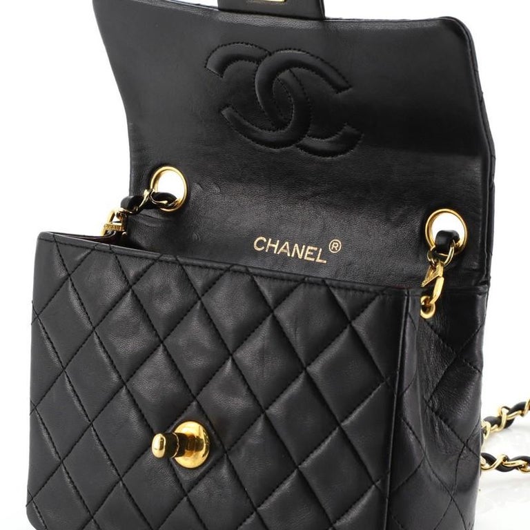 Chanel Vintage Square Classic Single Flap Bag Quilted Lambskin Mini at