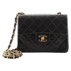 Chanel Vintage Square Classic Single Flap Bag Quilted Lambskin Mini