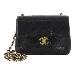 Chanel Vintage Square Classic Single Flap Bag Quilted Lambskin Mini