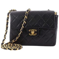 Chanel Vintage Square Classic Single Flap Bag Quilted Lambskin Mini